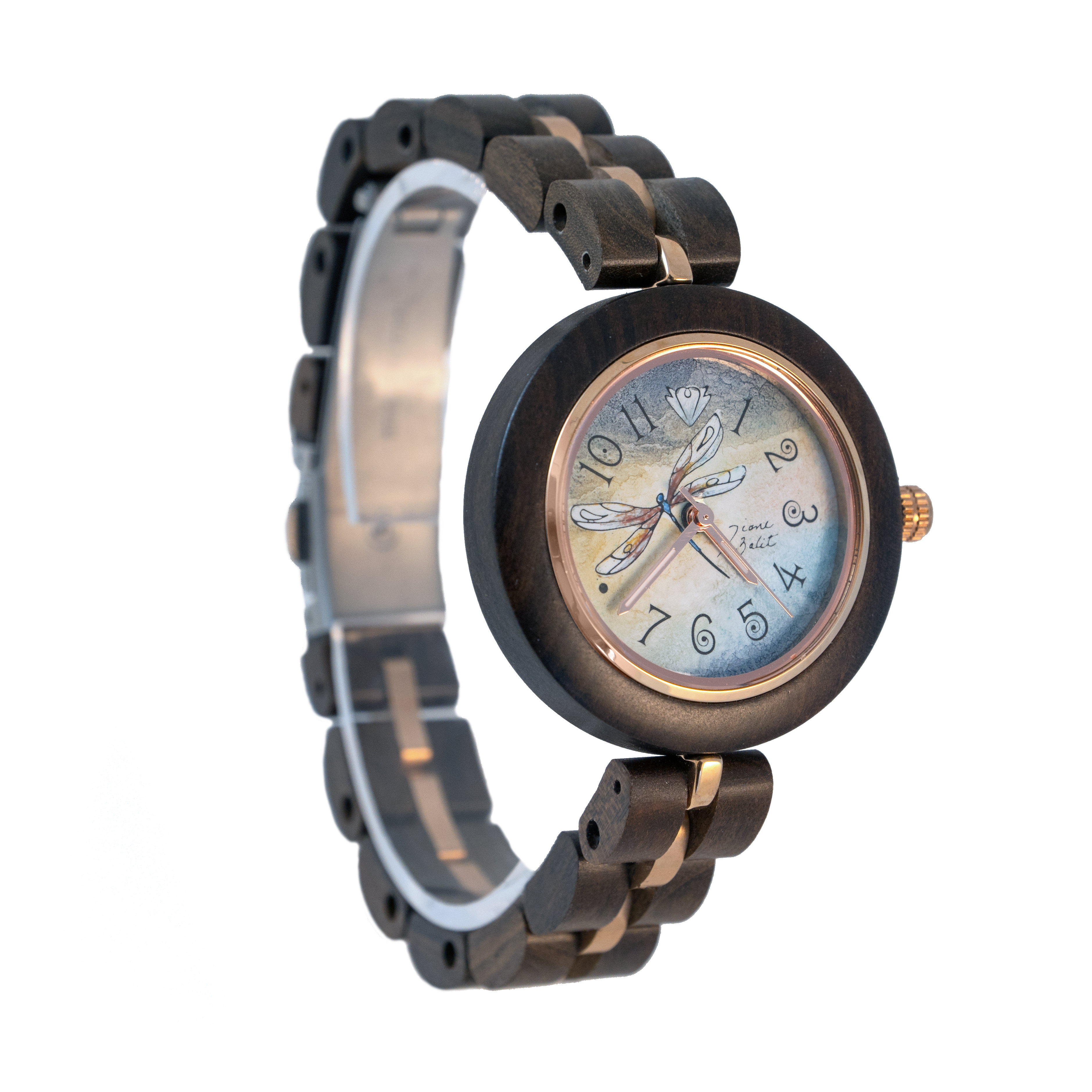 Montre femme bois maille nature | LIBELLULE