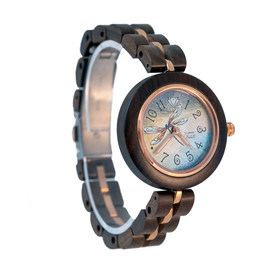 Montre femme bois maille nature | LIBELLULE