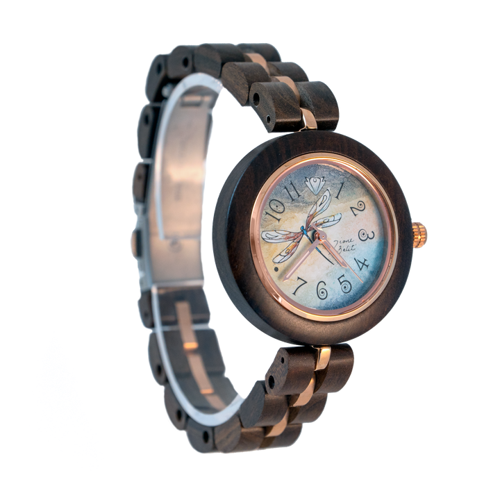 Montre femme bois maille nature | LIBELLULE