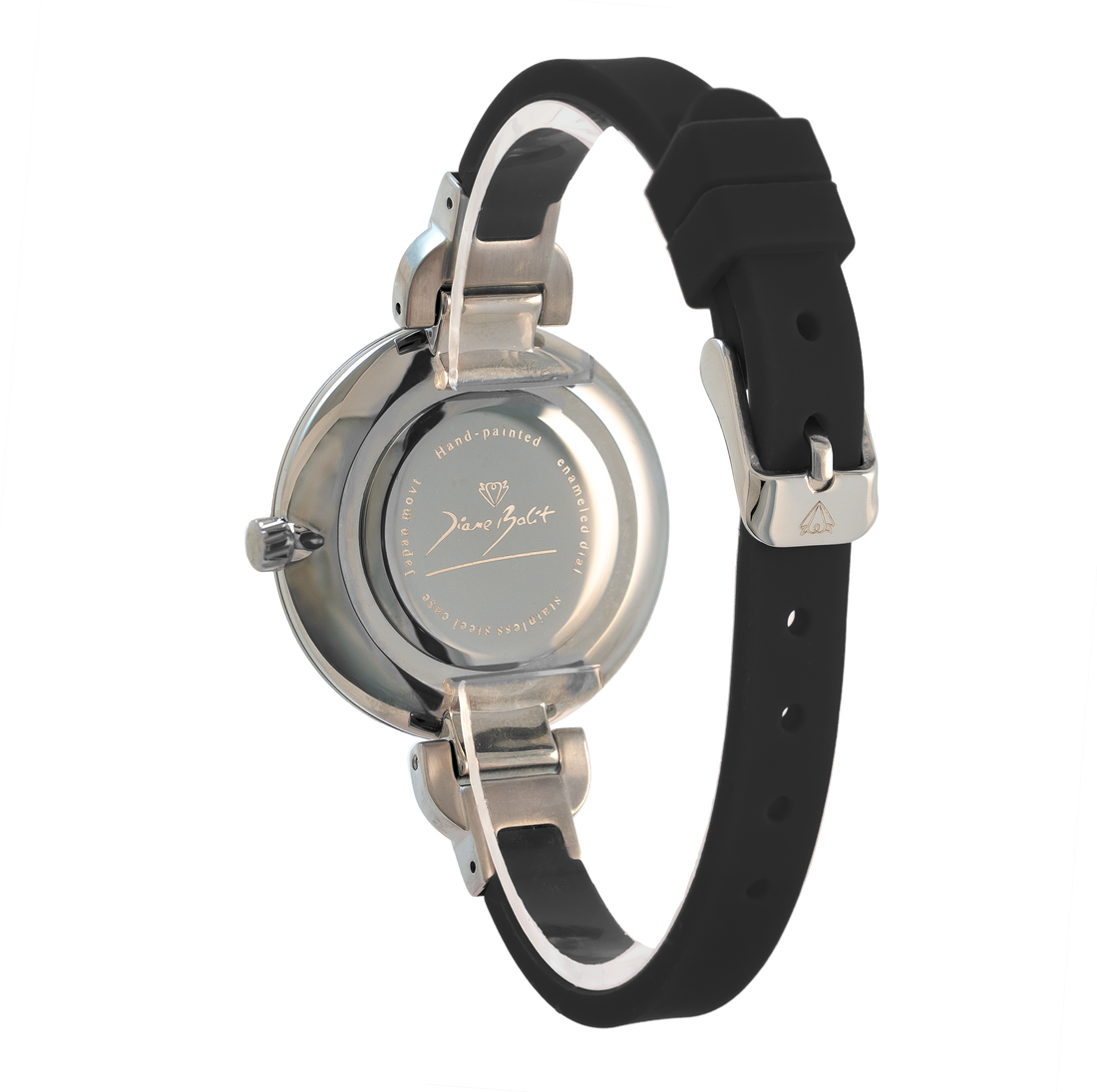 Montre femme fait à la main acier mince bracelet silicone | FREE