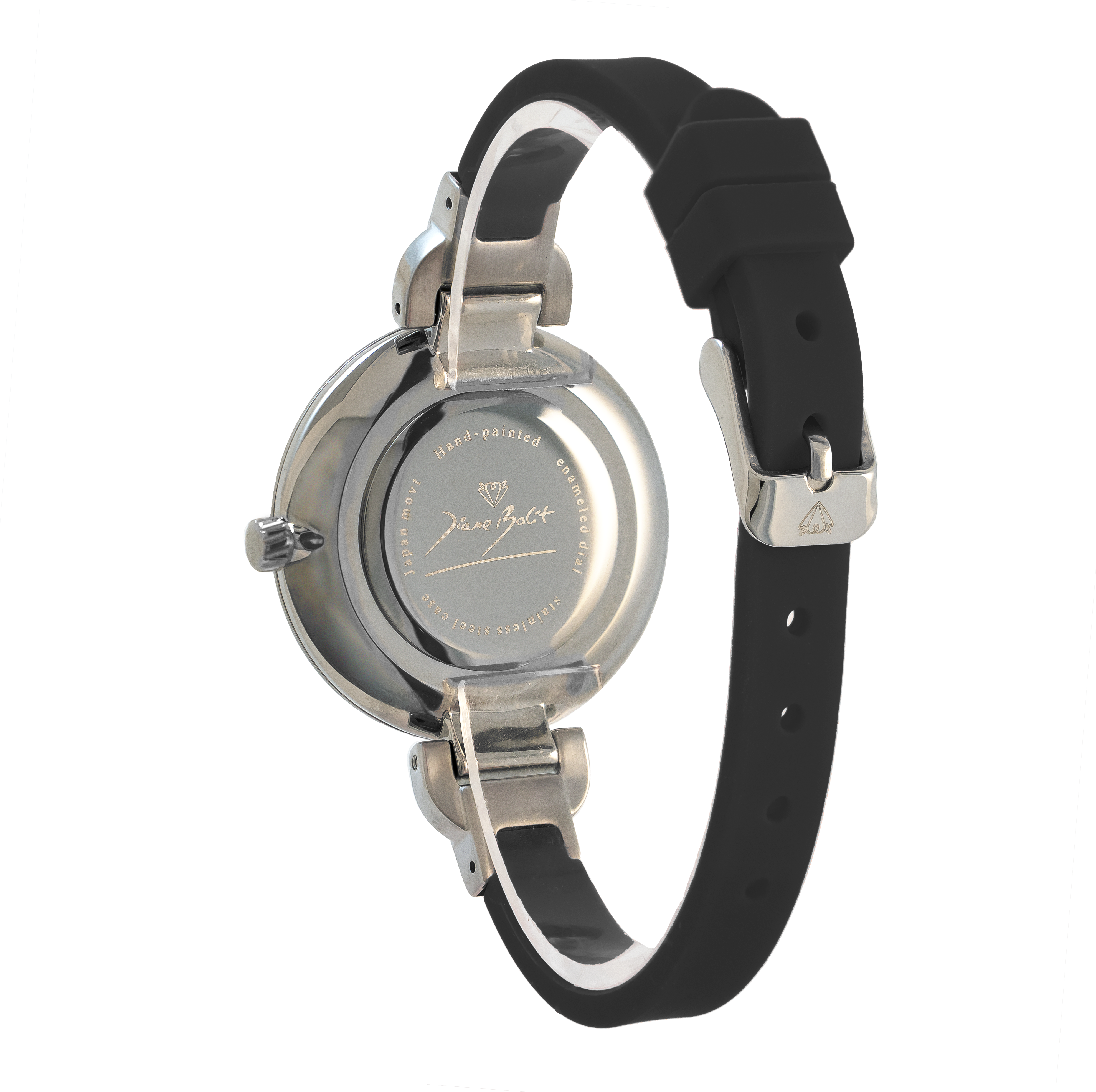 Montre femme fait à la main acier mince bracelet silicone | PALMIER