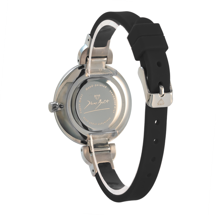 Montre femme peinte à la main acier mince bracelet silicone | GIRAFFE AVEC SOLEIL