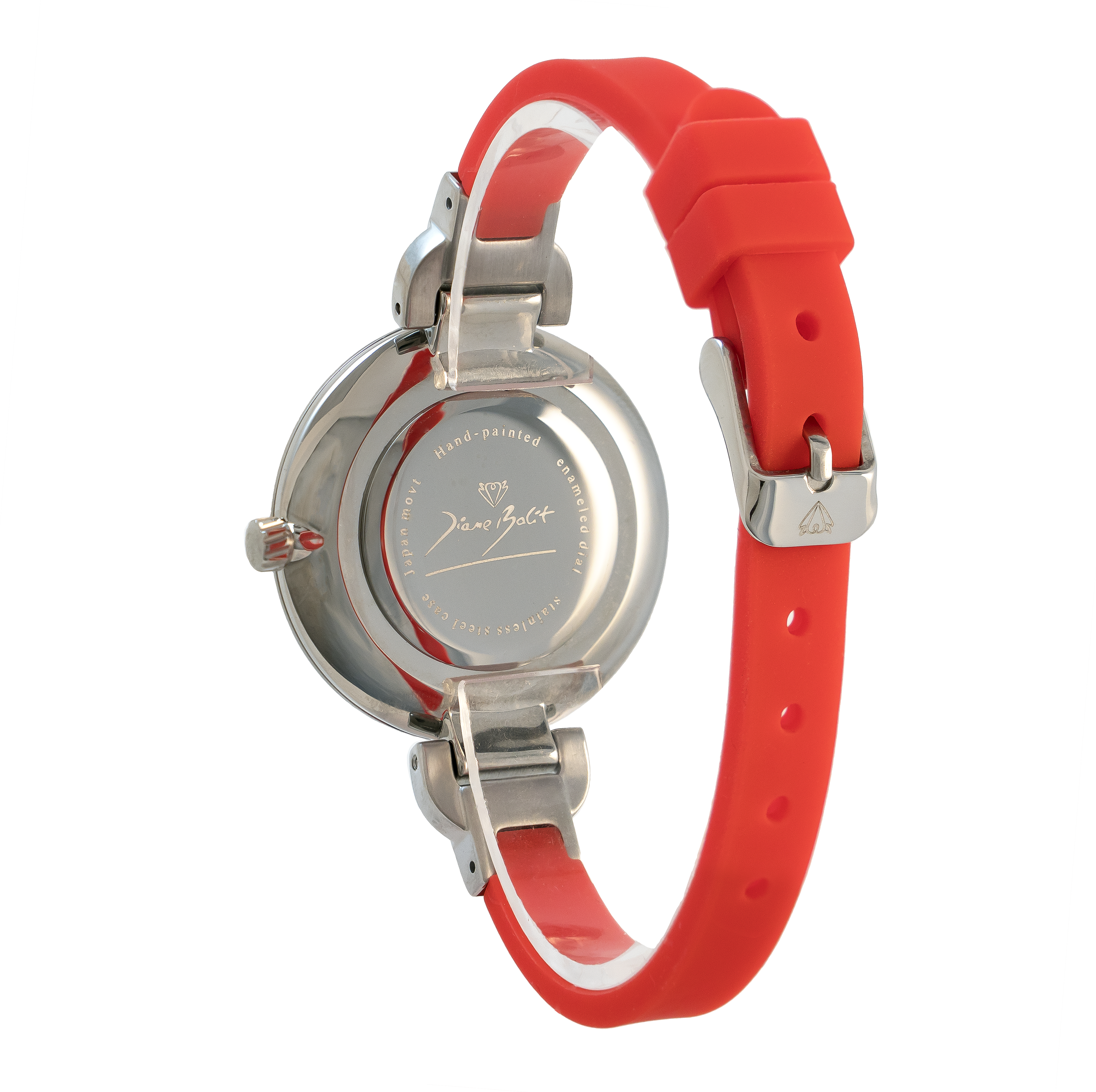 Montre femme fait à la main acier mince bracelet silicone | PALMIER