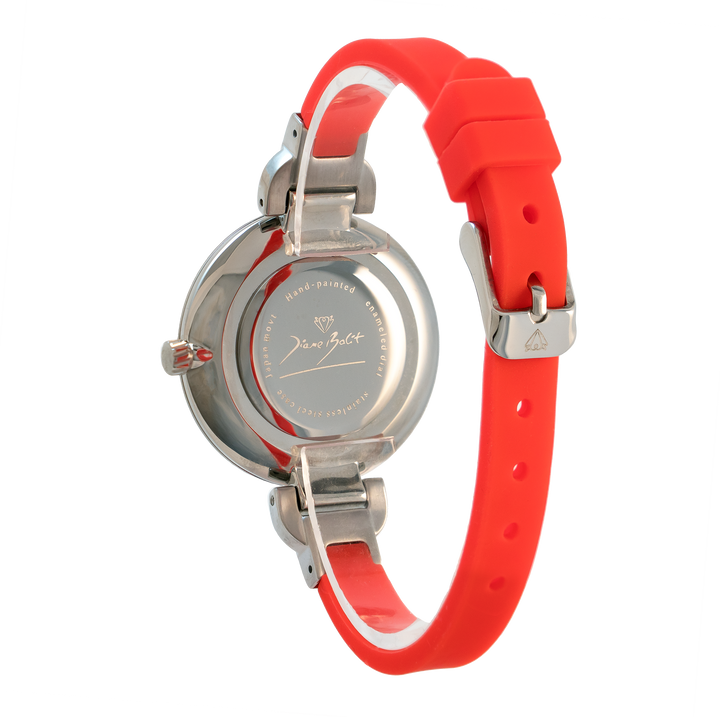 Montre femme fait à la main acier mince bracelet silicone | PALMIER