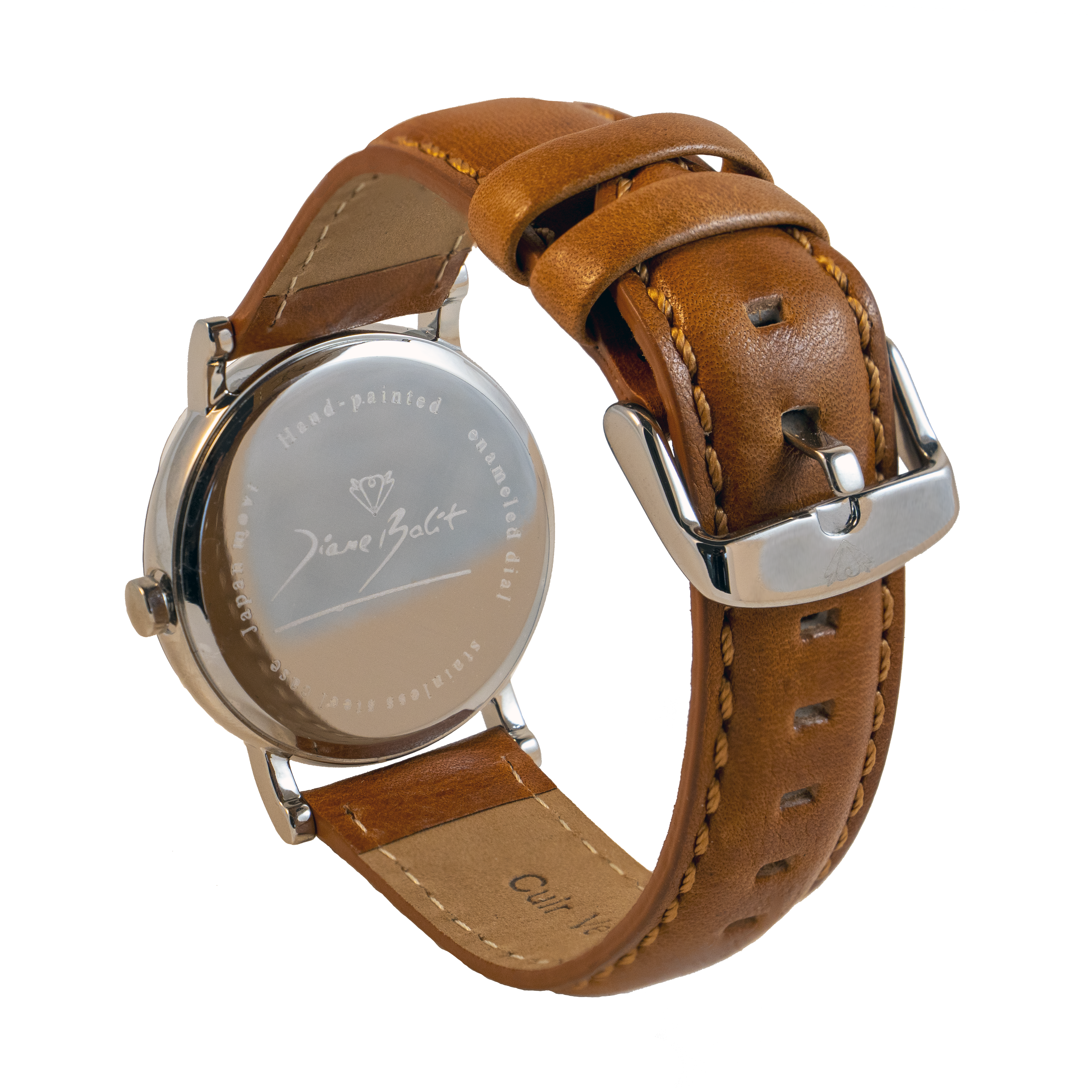 Montre homme acier inoxydable bracelet cuir | MUSIQUE