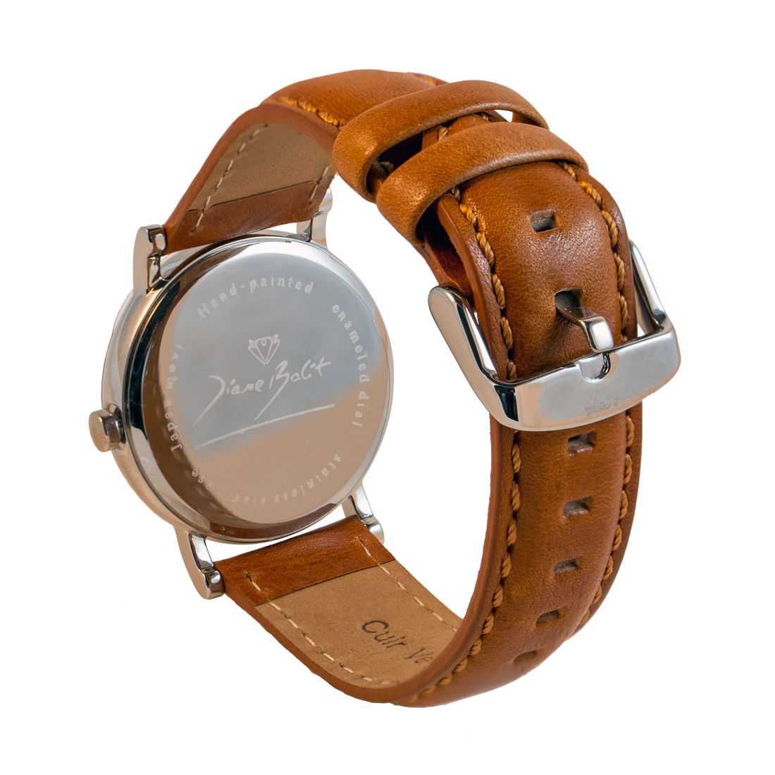 Montre homme acier inoxydable bracelet cuir | MUSIQUE