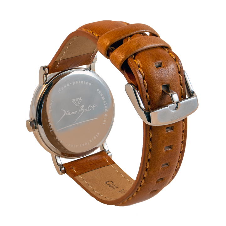 Montre homme acier inoxydable bracelet cuir | MUSIQUE