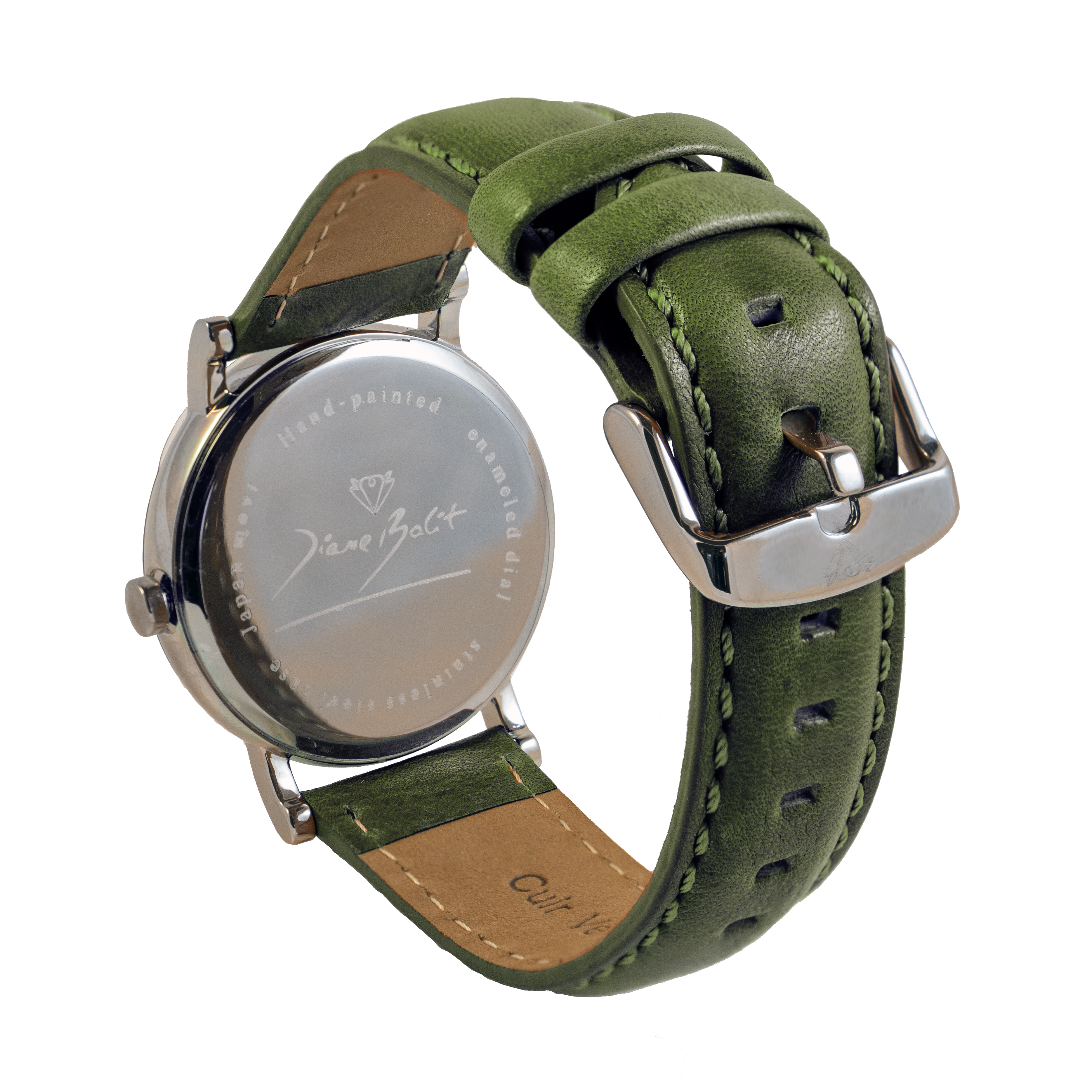 Montre en acier et bracelet de cuir | NUIT ÉTOILEE DE VAN GOGH