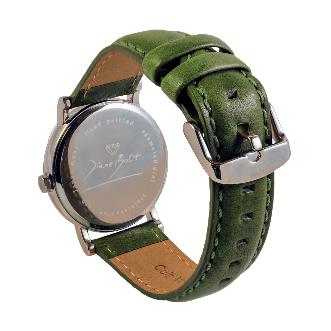Montre en acier et bracelet de cuir | NUIT ÉTOILEE DE VAN GOGH