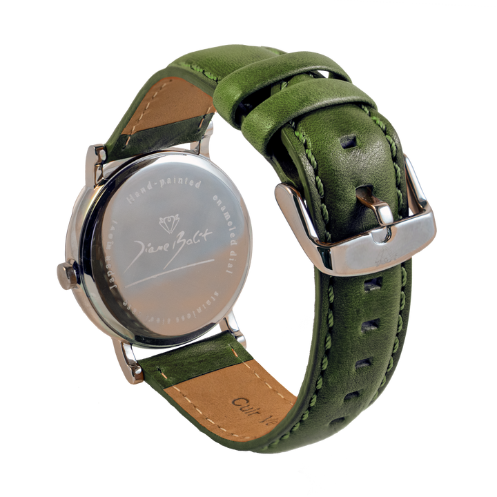 Montre en acier et bracelet de cuir | NUIT ÉTOILEE DE VAN GOGH