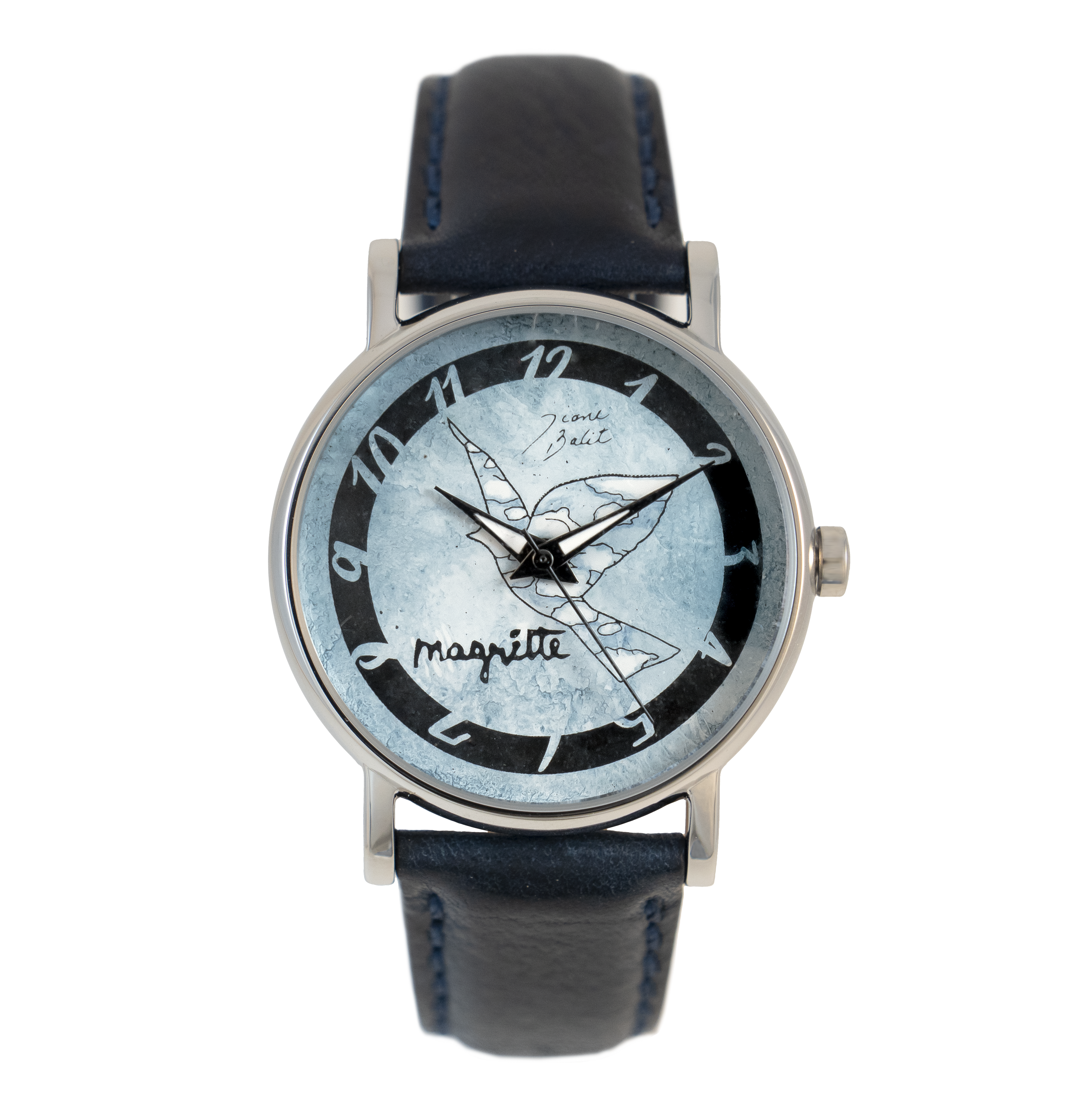 Montre homme acier inoxydable bracelet cuir | MAGRITTE