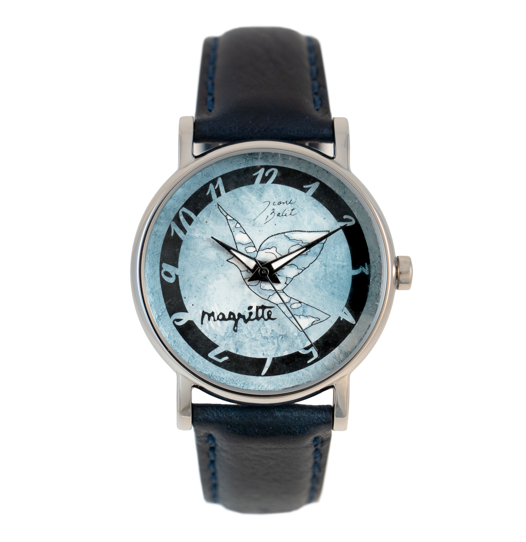 Montre homme acier inoxydable bracelet cuir | MAGRITTE