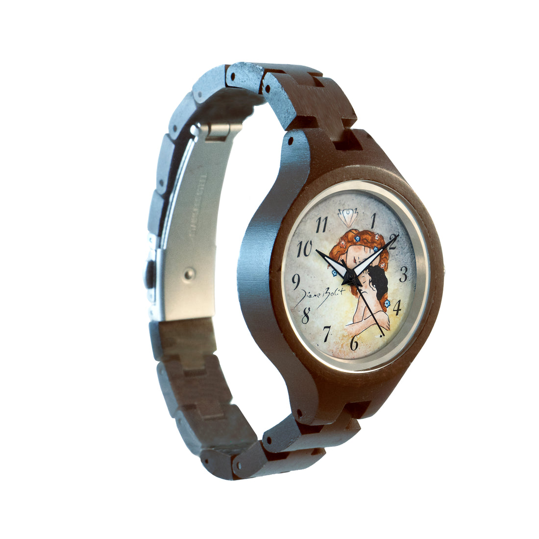 Montre femme bois exotique artistique  | MÈRE ET ENFANT DE KLIMT