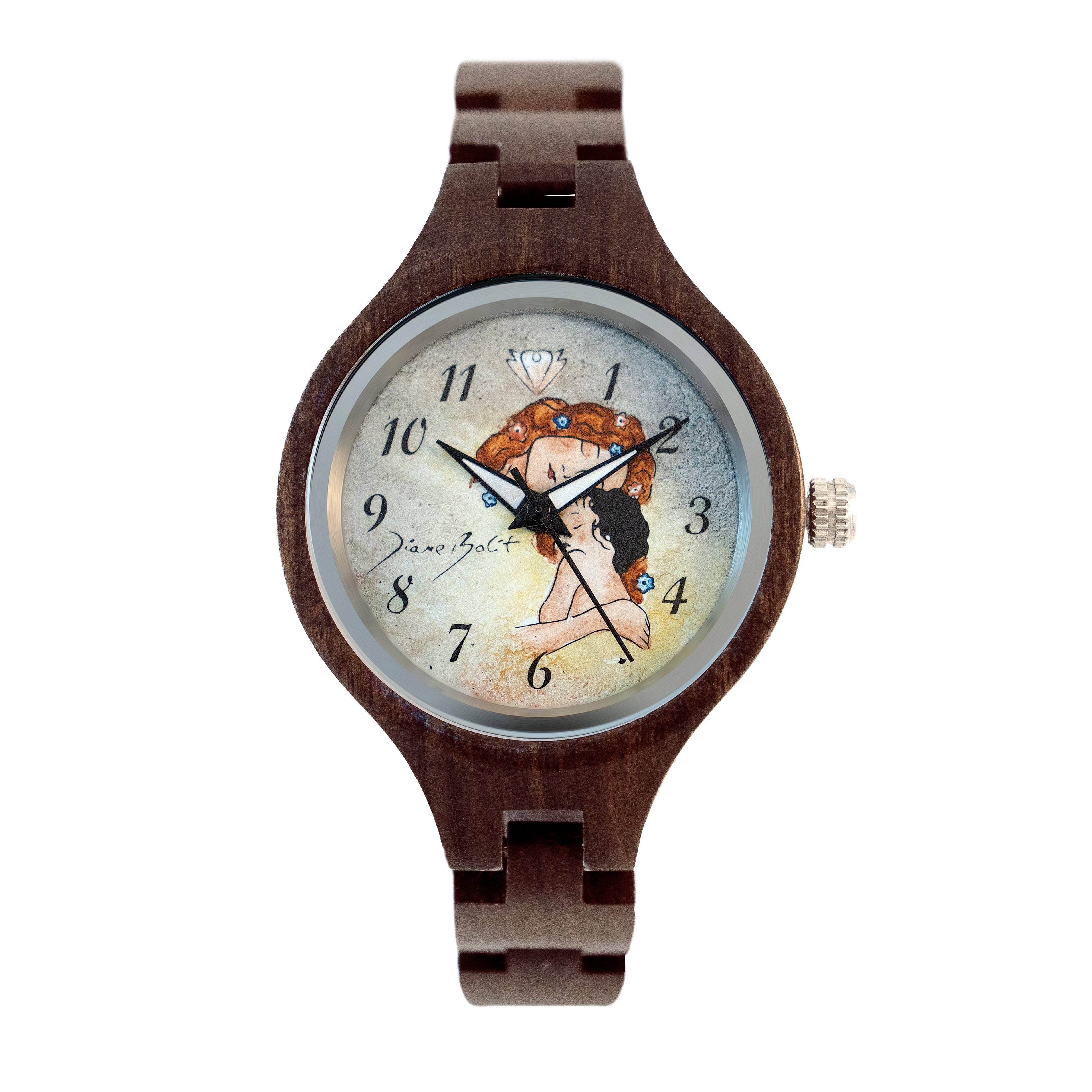 Montre femme bois exotique artistique  | MÈRE ET ENFANT DE KLIMT