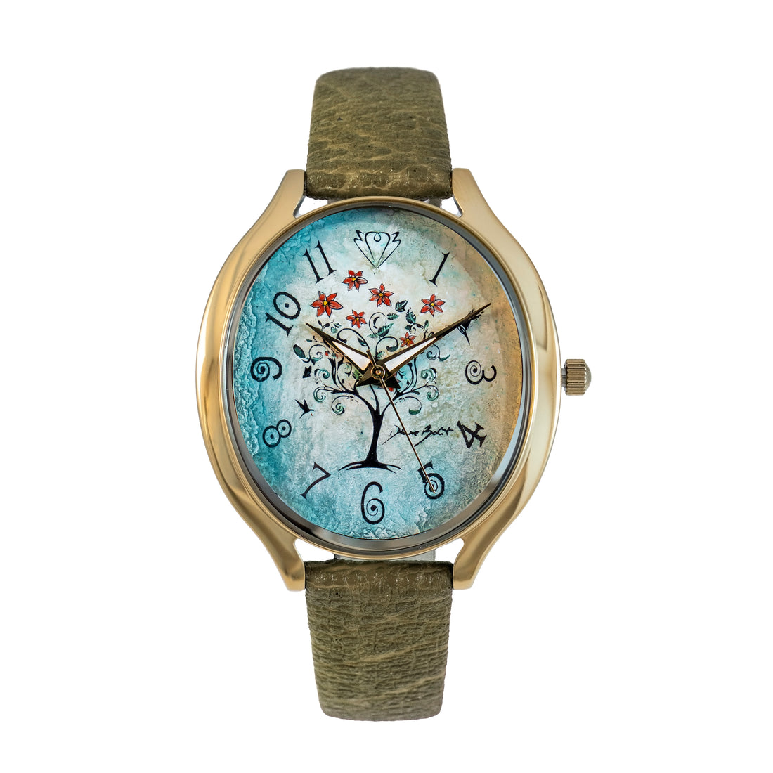 Montre femme nature | ARBRE FLEURS OISEAUX