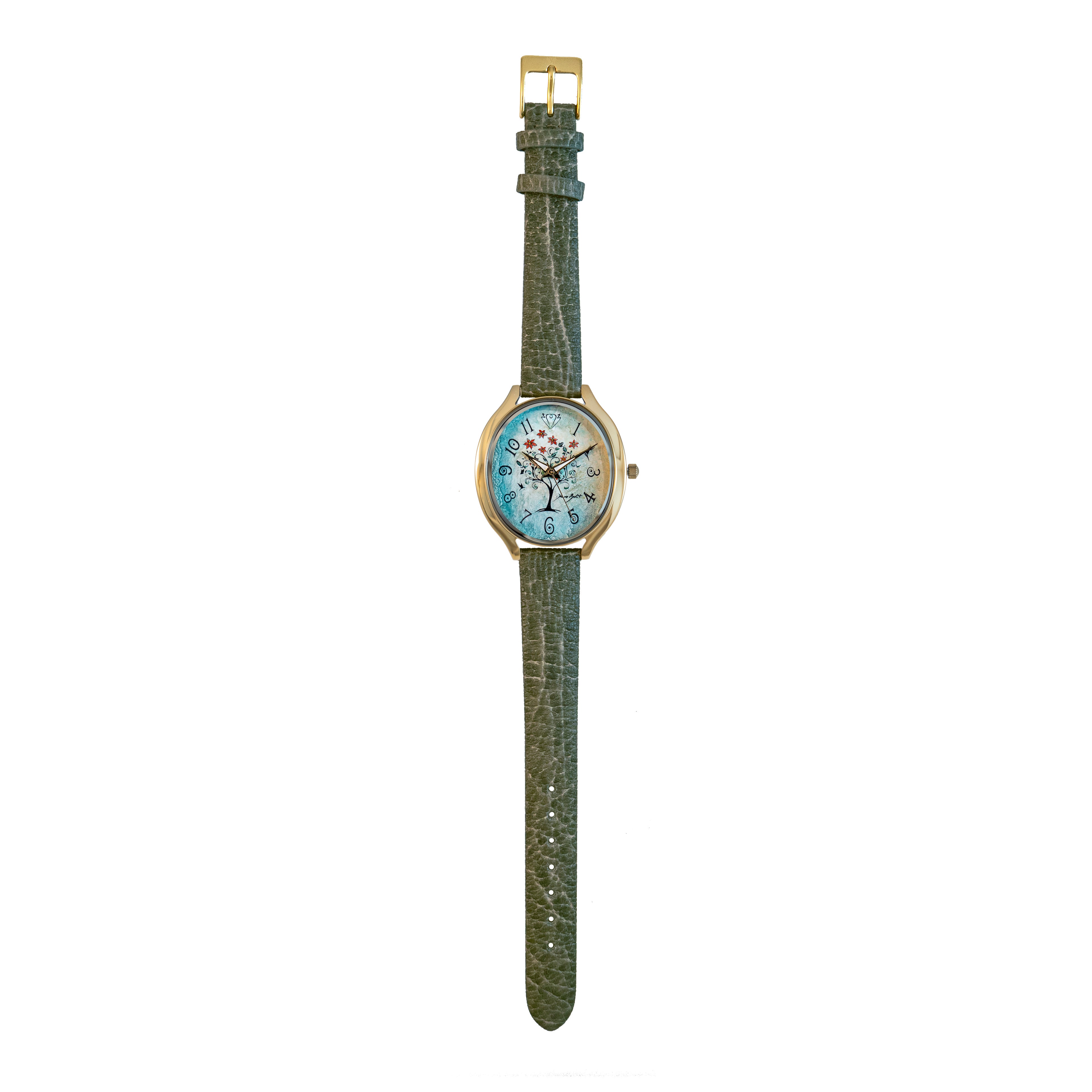 Montre femme nature | ARBRE FLEURS OISEAUX