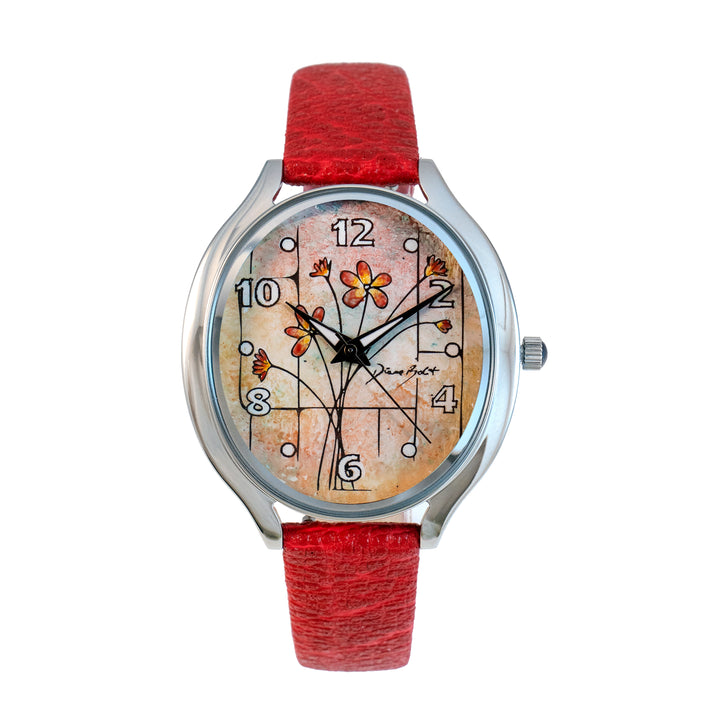Montre femme nature | FLEURS ROUGES