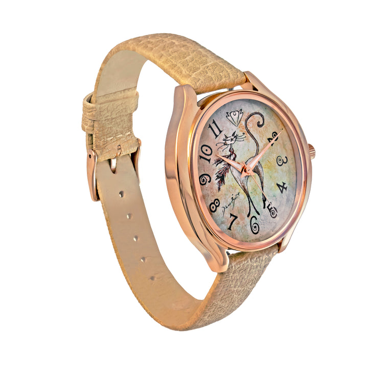 Montre femme artistique | CHAT FOULARD