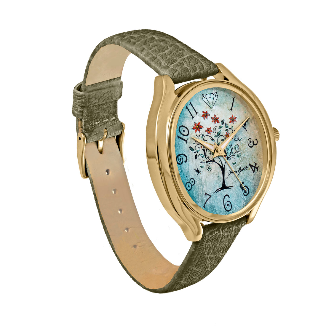 Montre femme nature | ARBRE FLEURS OISEAUX