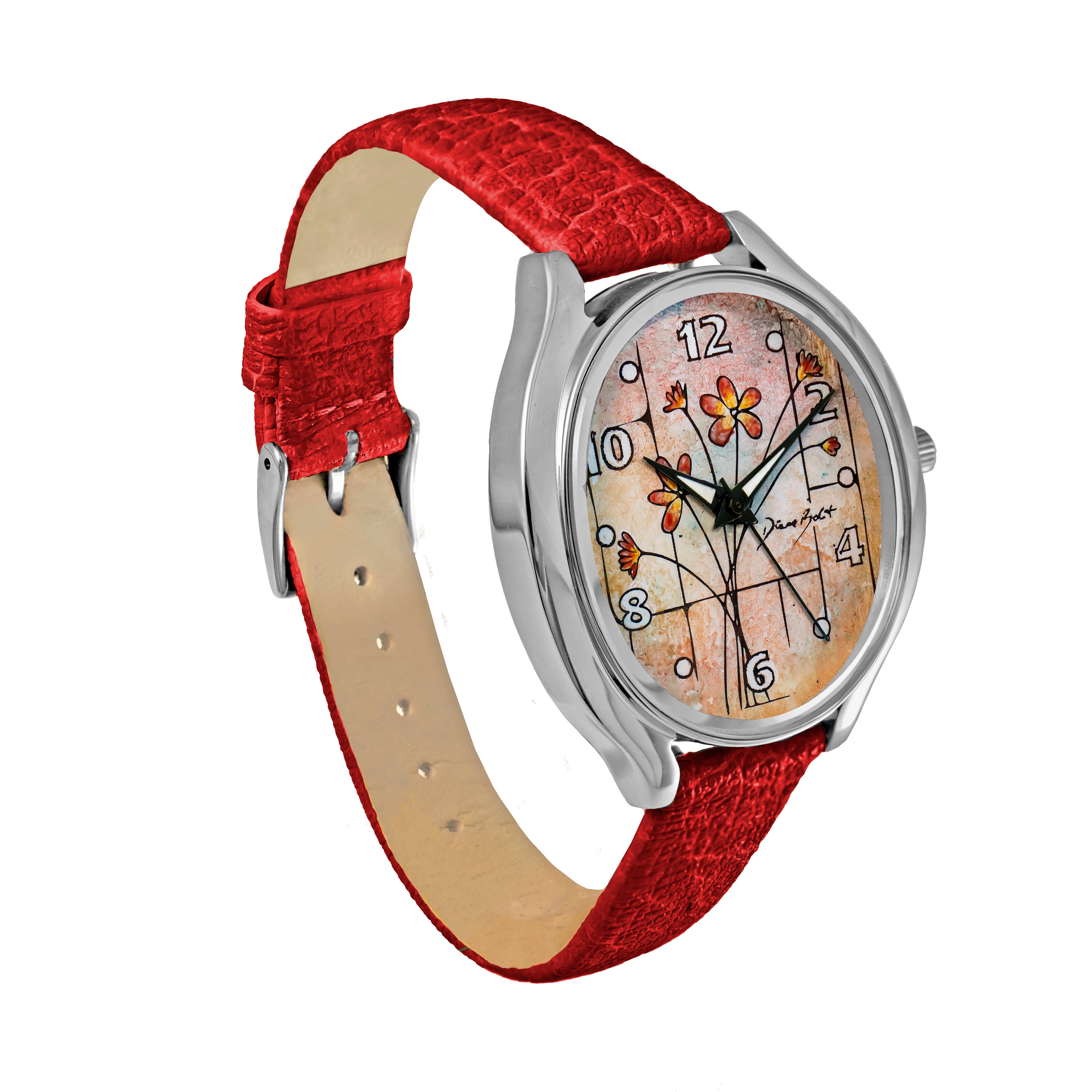 Montre femme nature | FLEURS ROUGES