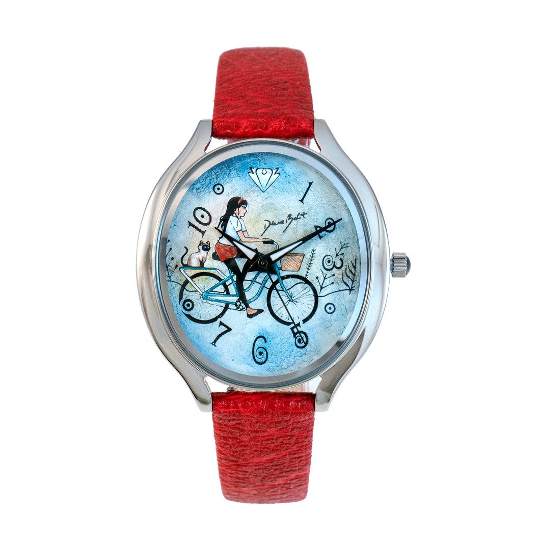 Montre femme sport |  FILLE VÉLO CHAT