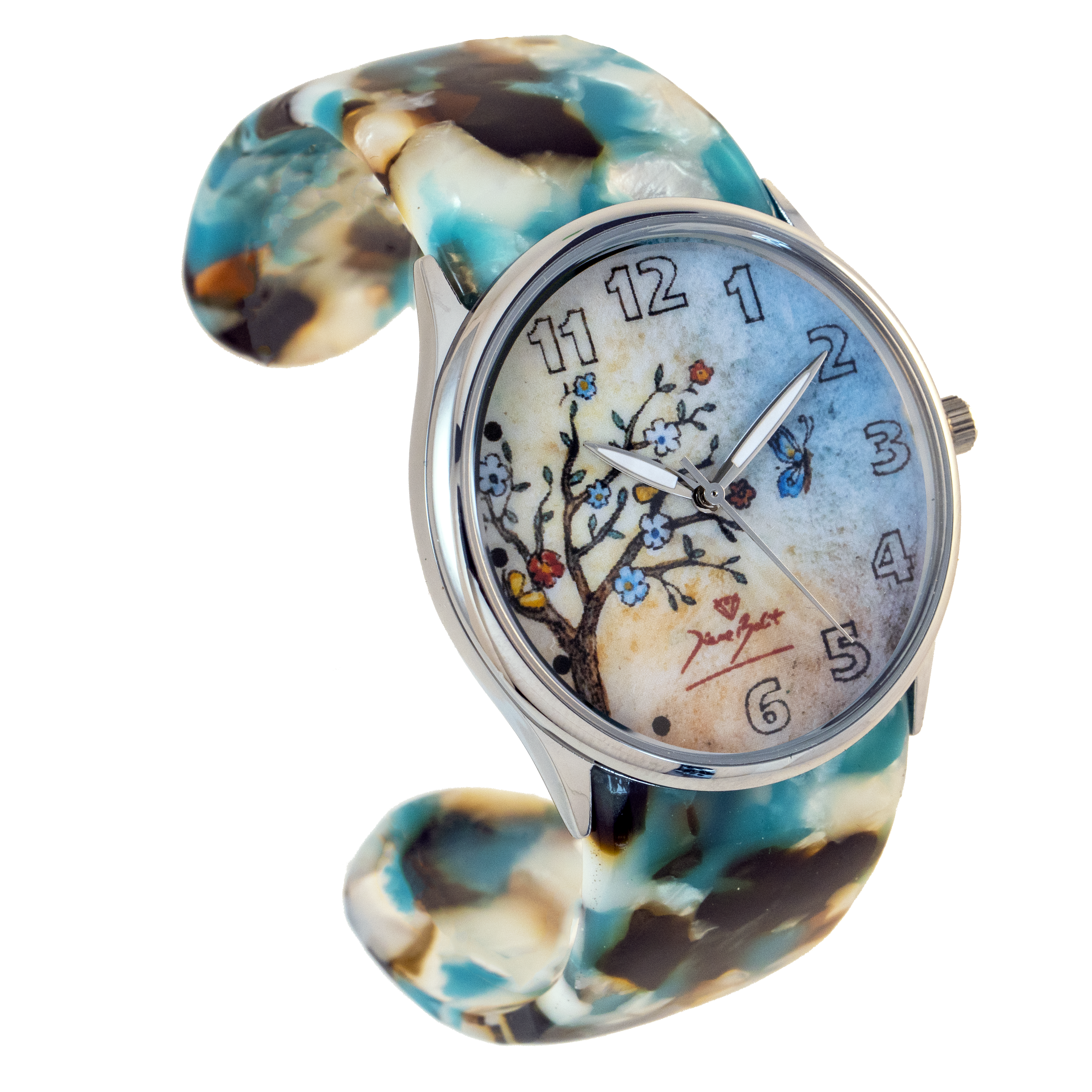 Montre femme fashion bracelet acrylique | ARBRE PAPILLON
