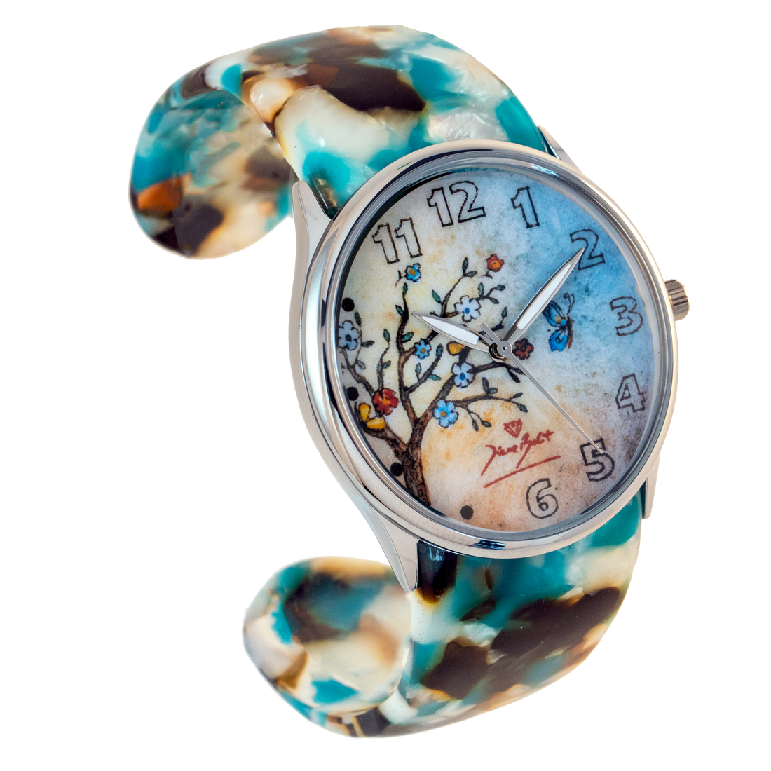 Montre femme fashion bracelet acrylique | ARBRE PAPILLON