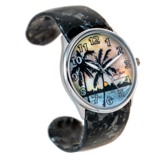 Charger l&#39;image dans la galerie, Montre femme fashion bracelet acrylique | PALMIER COUCHER DE SOLEIL
