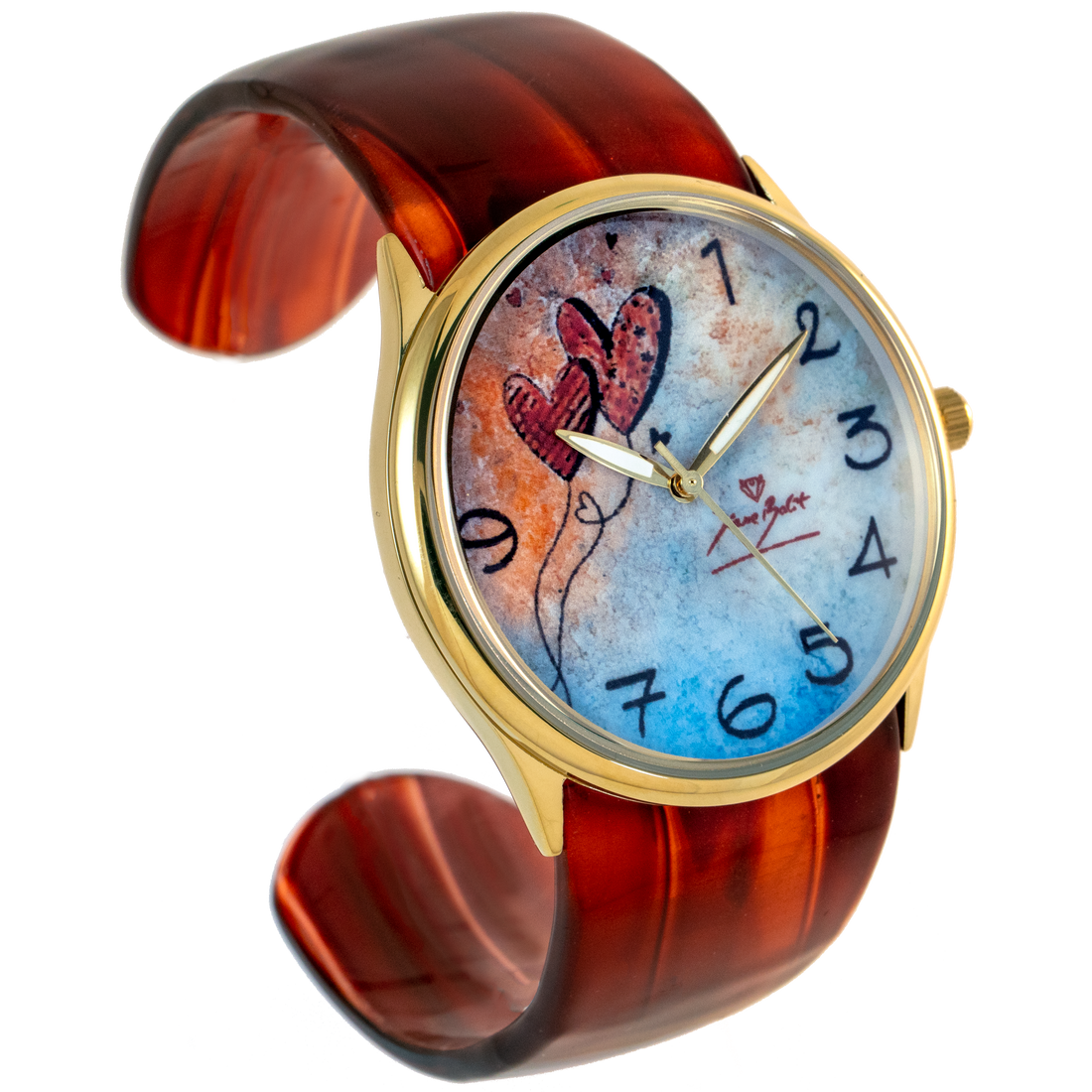 Montre femme fashion bracelet acrylique| BALLONS COEURS