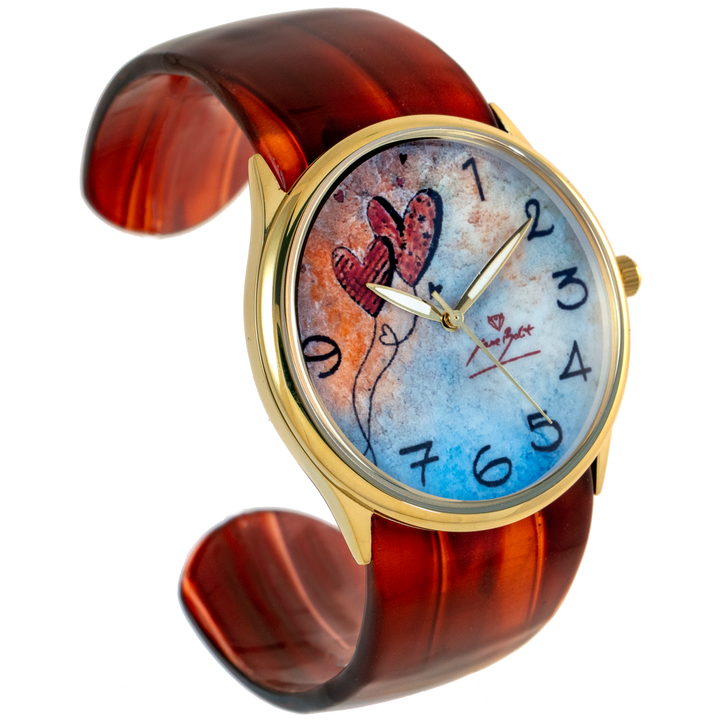 Montre femme fashion bracelet acrylique| BALLONS COEURS