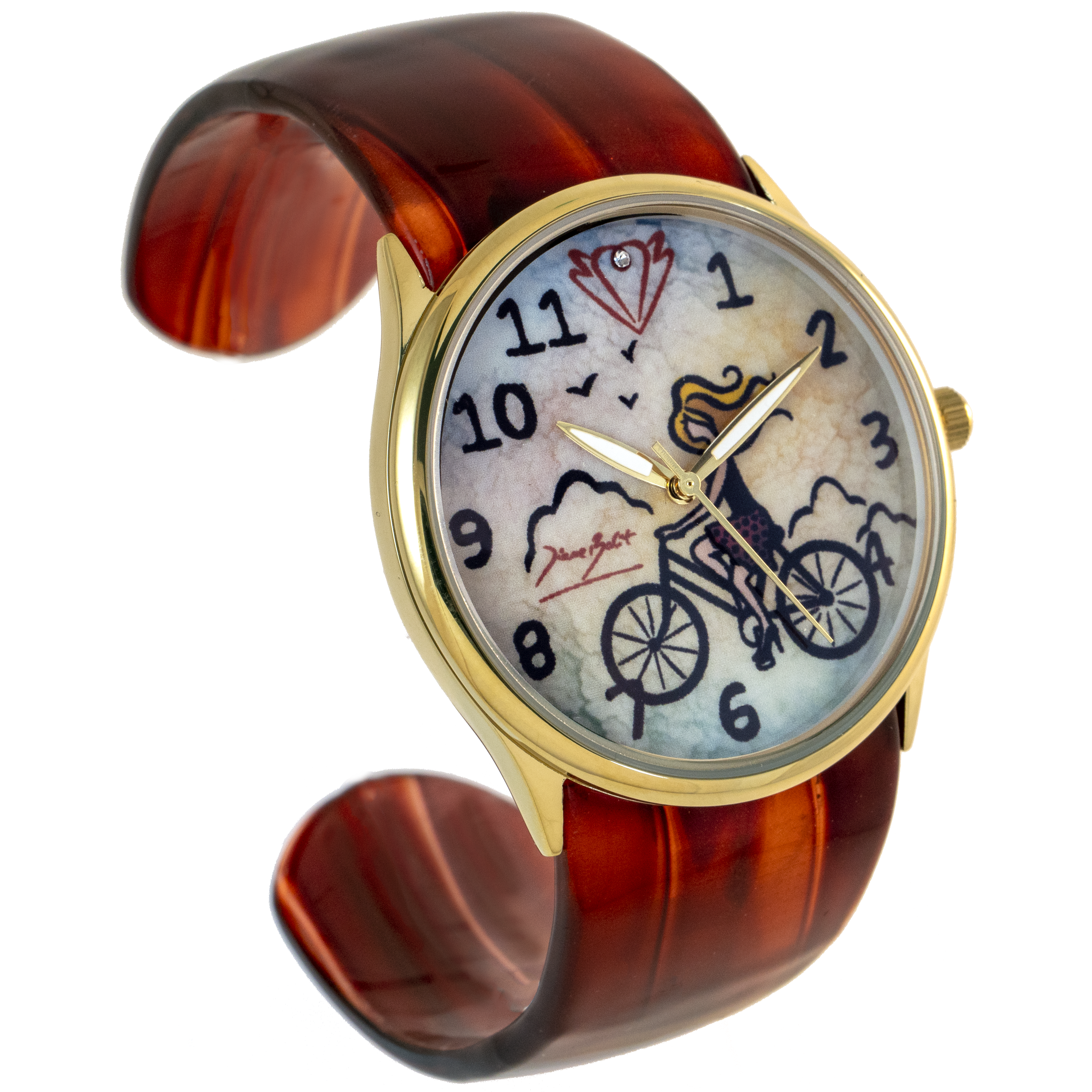 Montre femme fashion bracelet acrylique | FILLE VÉLO