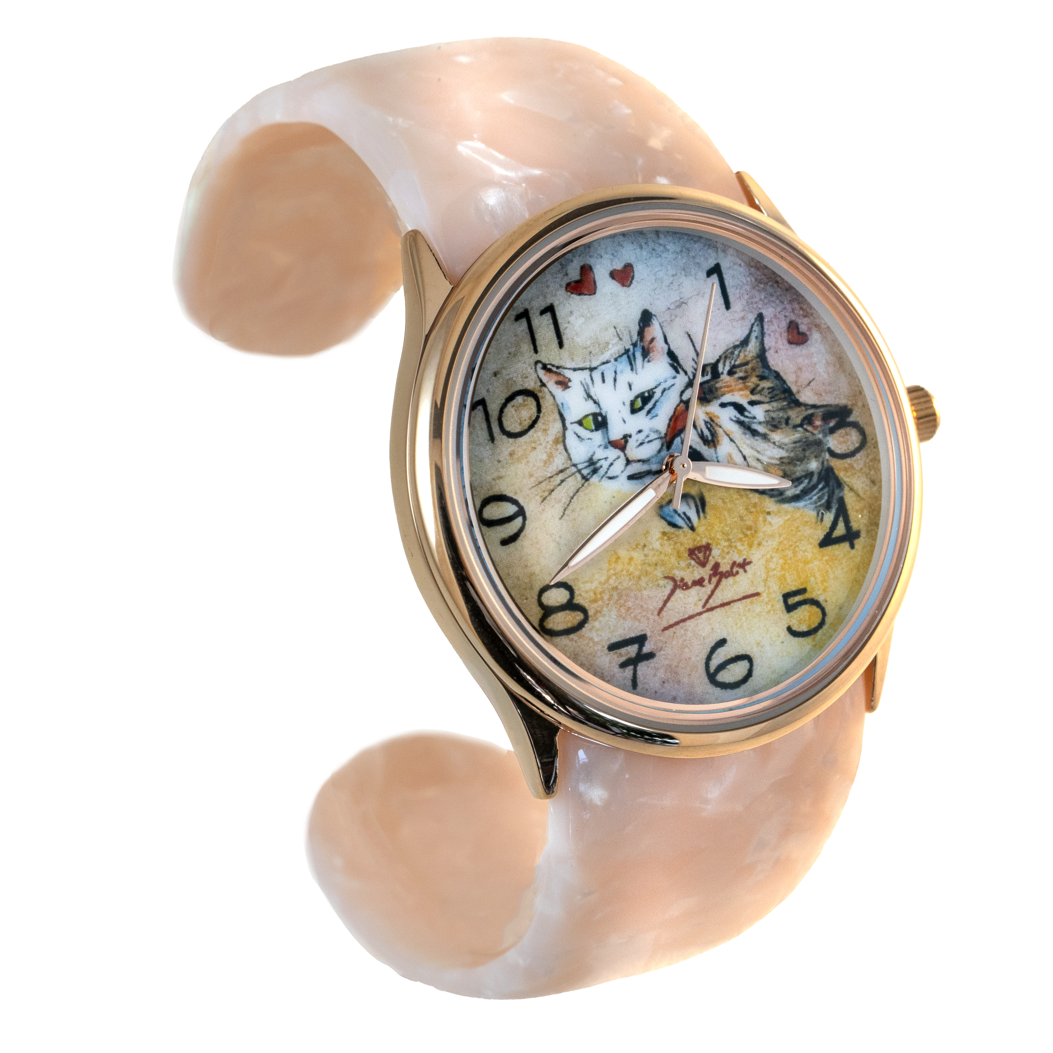 Montre femme fashion bracelet acrylique | DEUX CHATS AMOUREUX