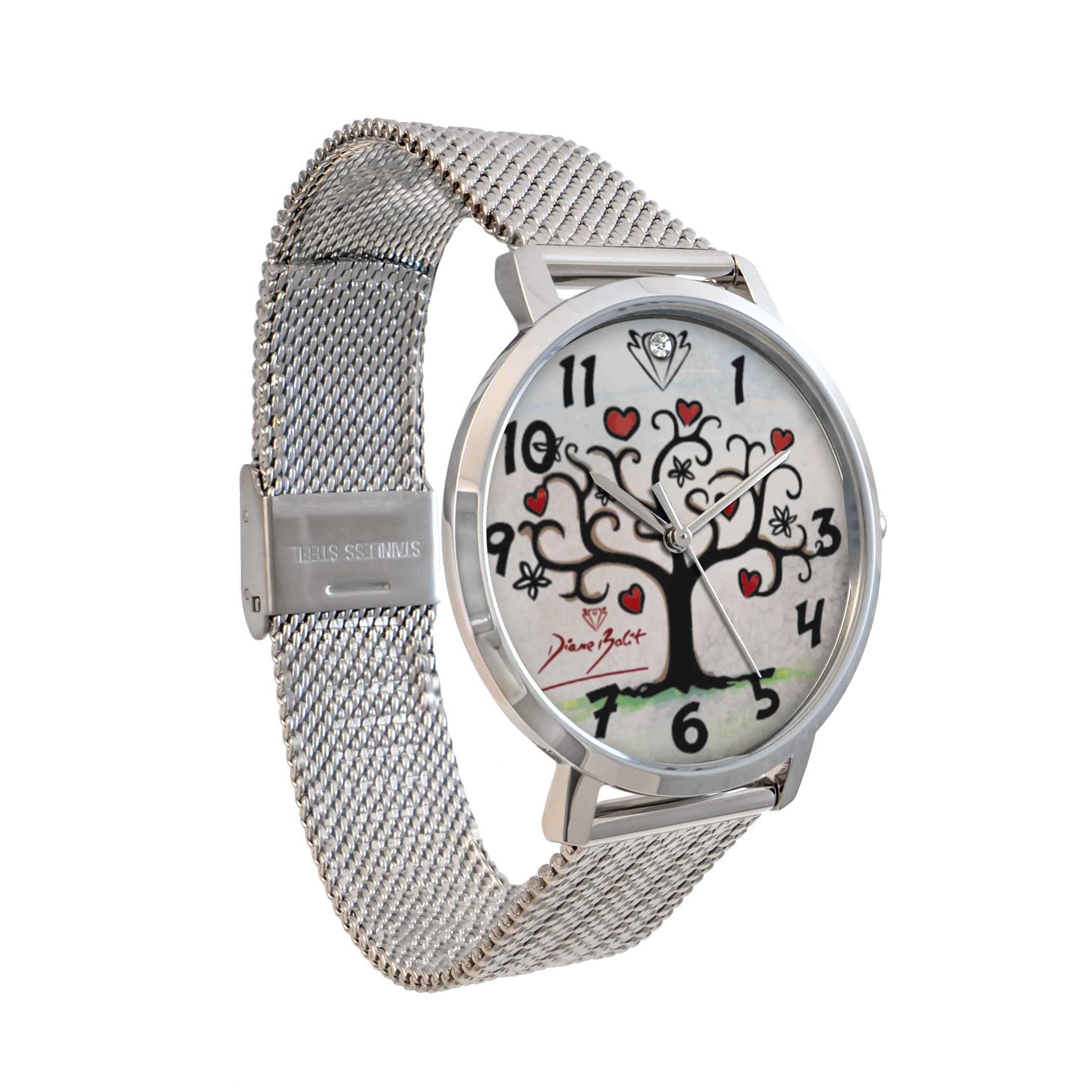 Montre fashion bracelet en acier inoxydable | ARBRE DE VIE COEURS