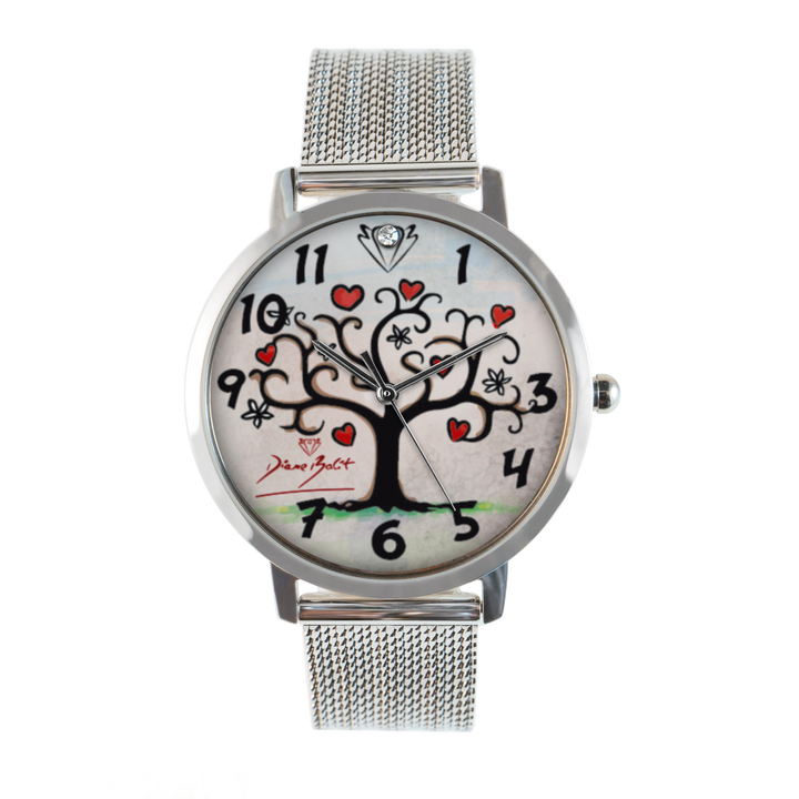 Montre fashion bracelet en acier inoxydable | ARBRE DE VIE COEURS