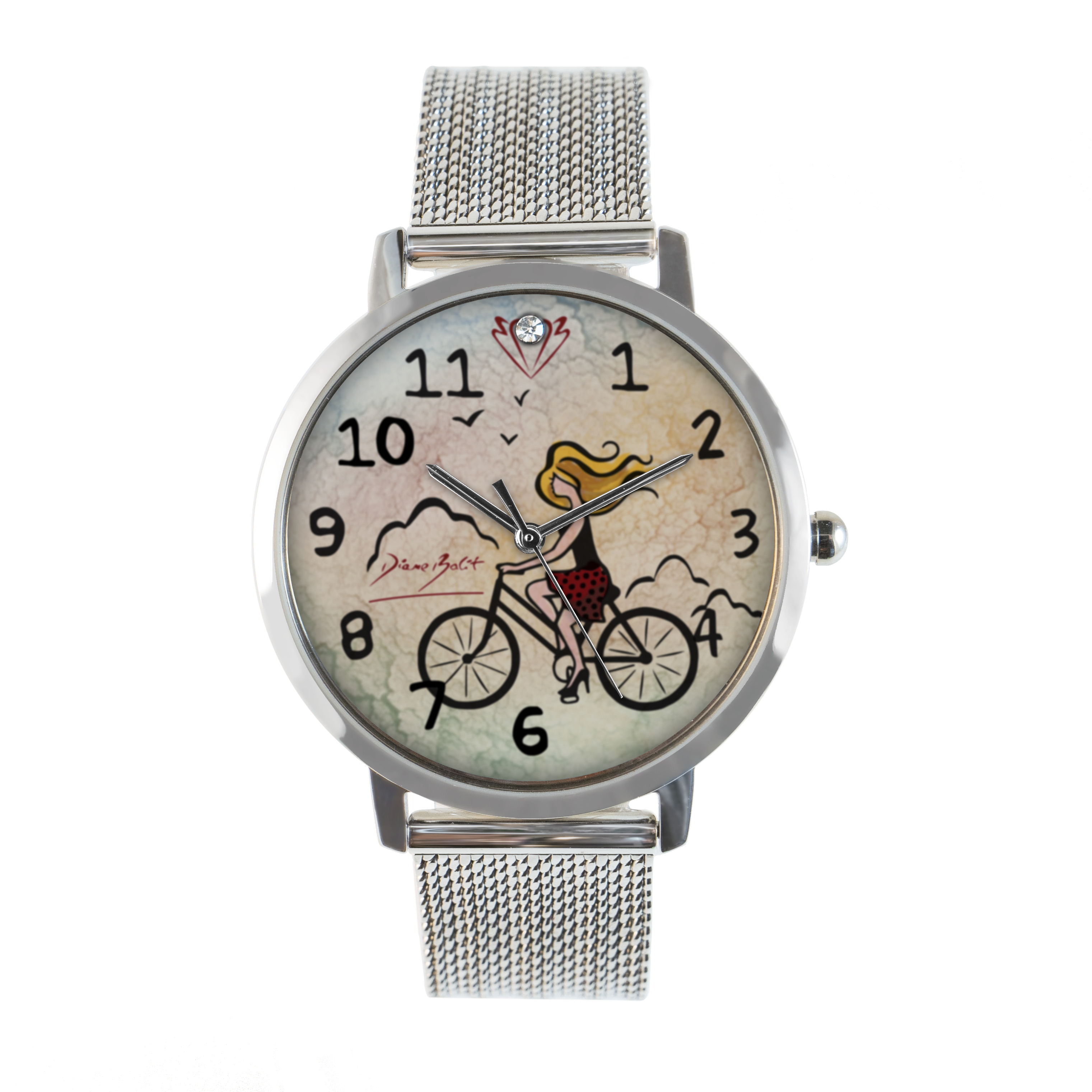 Montre femme bracelet acier inoxydable| FILLE VELO