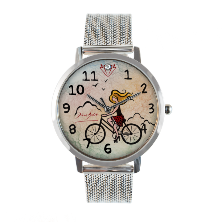 Montre femme bracelet acier inoxydable| FILLE VELO