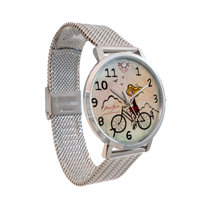 Montre femme bracelet acier inoxydable| FILLE VELO