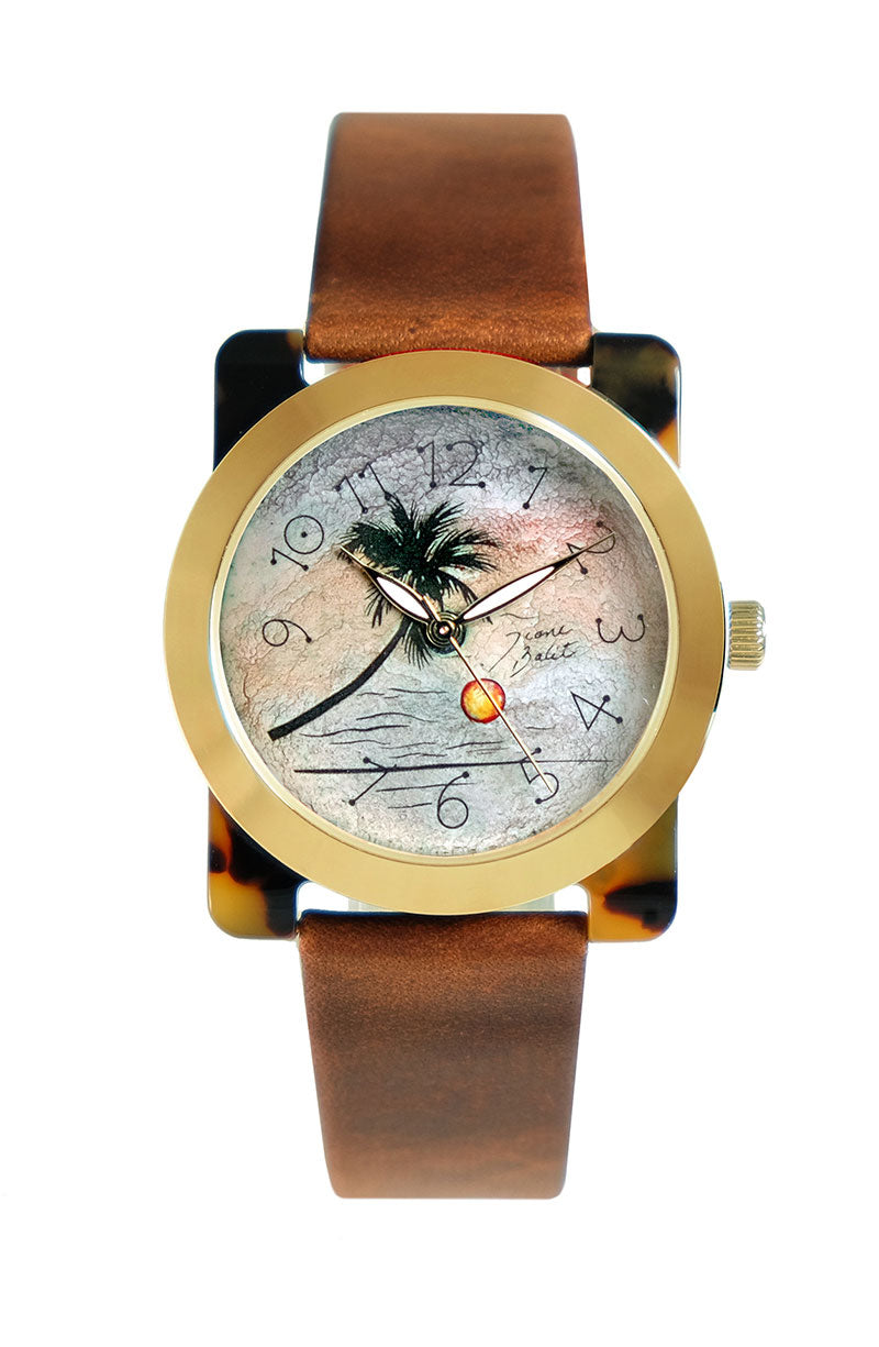 Nautical travel woman watch | SUNSET PALM TREE