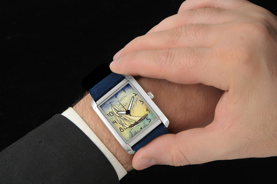 Montre rectangulaire pour homme en acier inoxydable | VOILIER