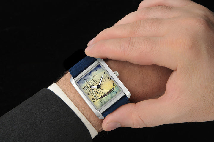 Montre rectangulaire pour homme en acier inoxydable | VOILIER