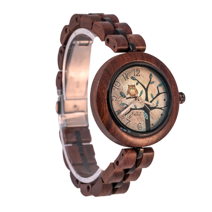 Montre femme bois exotique nature | HIBOU DANS L'ARBRE