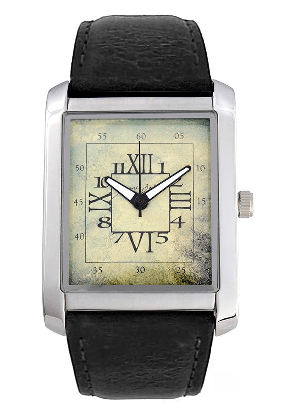 Unique trendy rectangle steel men's watch | NUMBERS