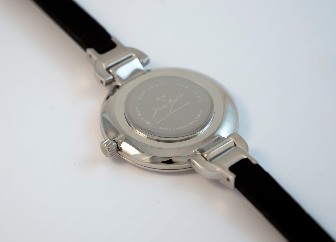 Montre femme peinte à la main acier mince bracelet silicone | GIRAFFE AVEC SOLEIL