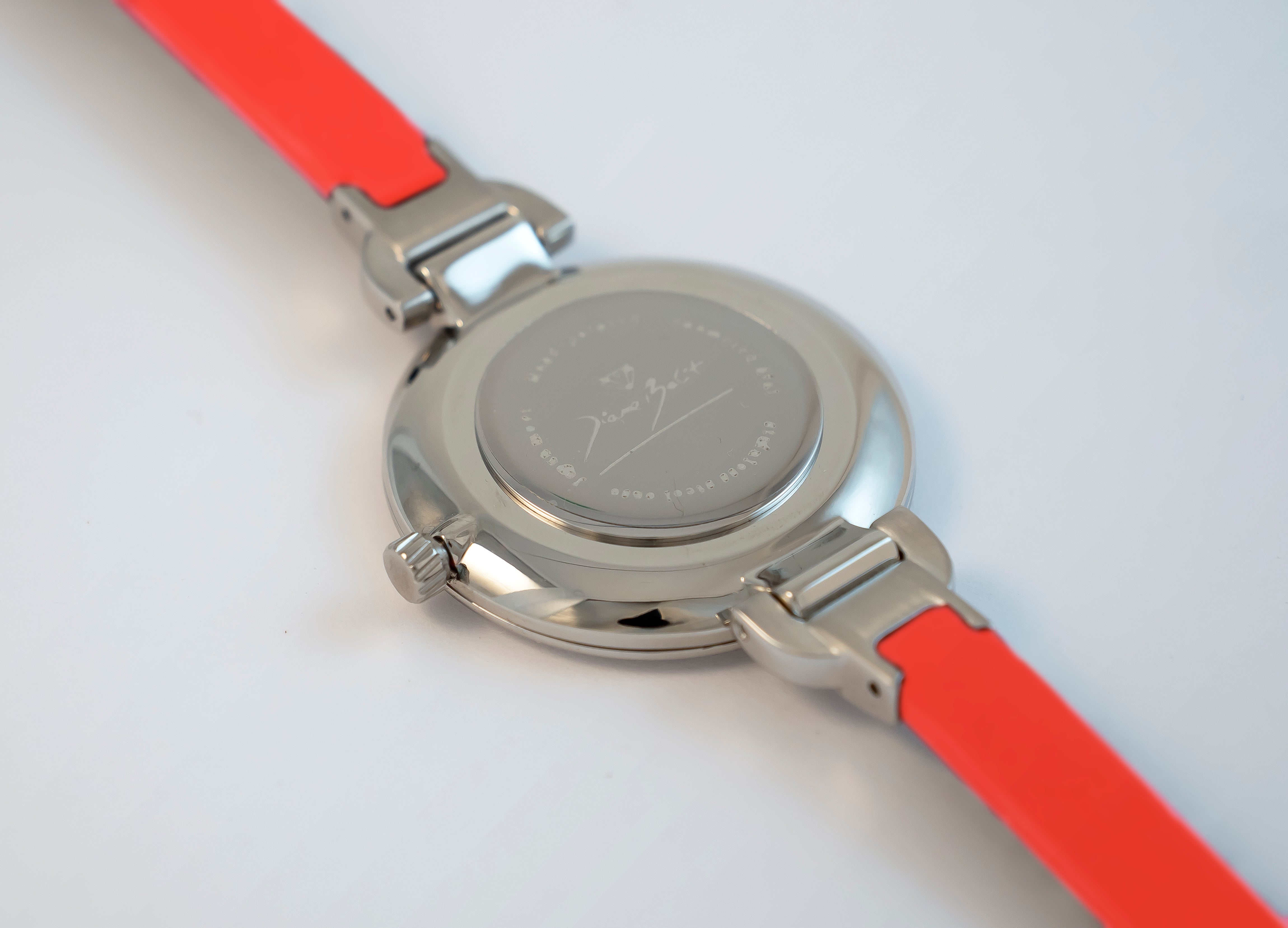 Montre femme peinte à la main acier mince bracelet silicone | DEUX COEURS