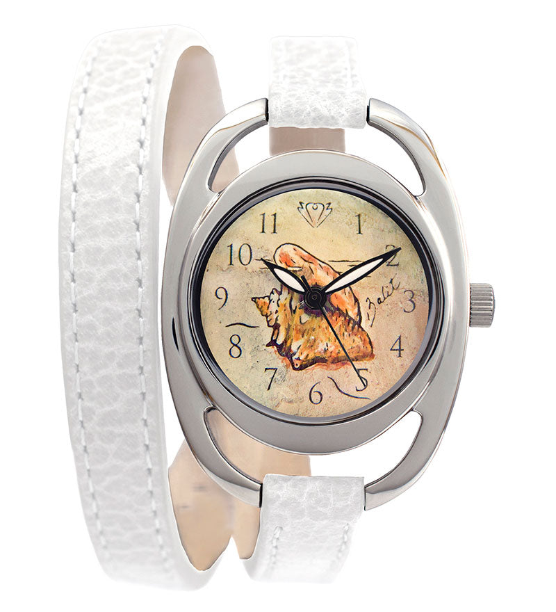 Nautical Ladies Watch with Double Leather Strap | SHELL