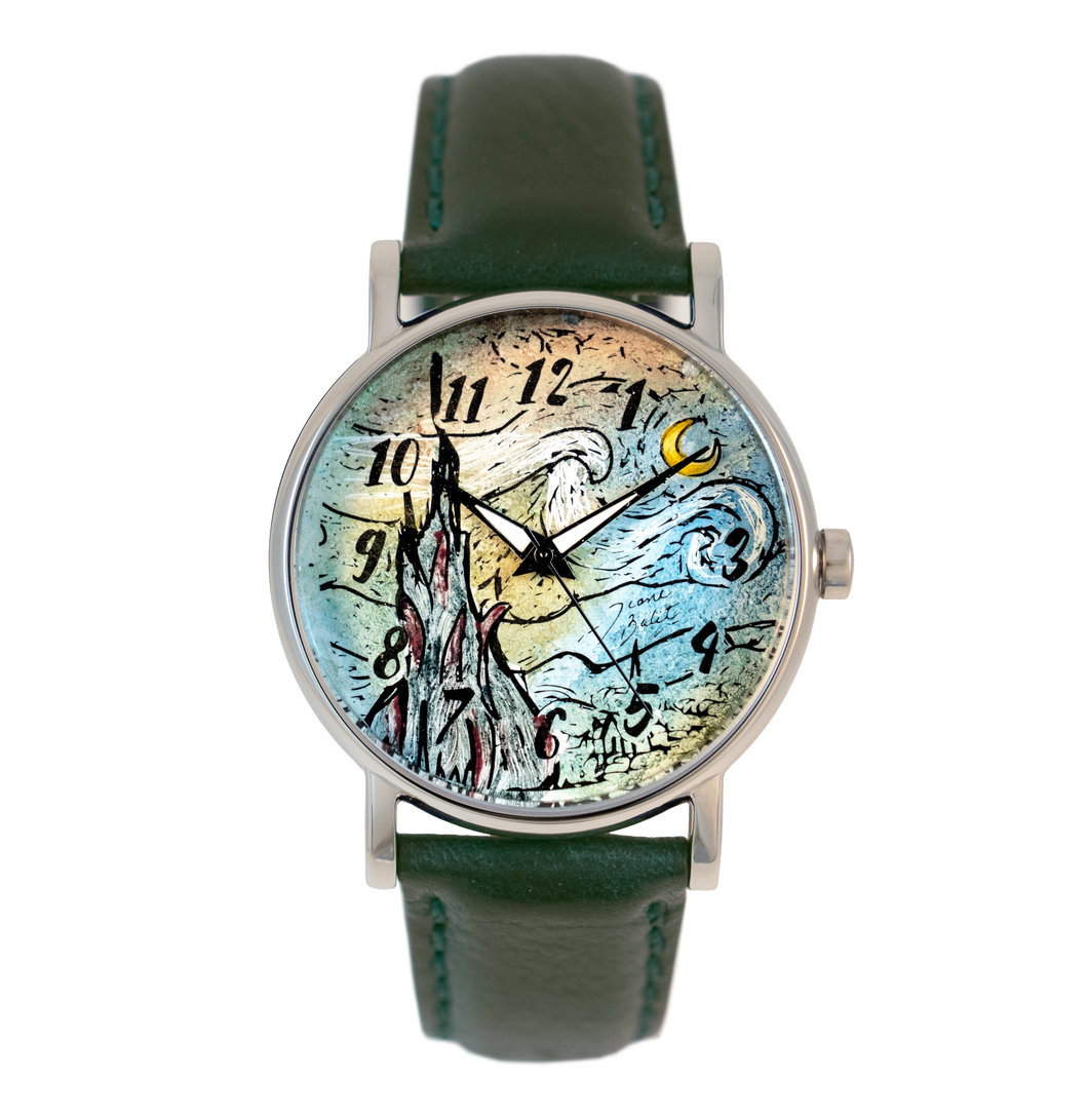 Steel watch and leather strap | VAN GOGH'S STAR NIGHT
