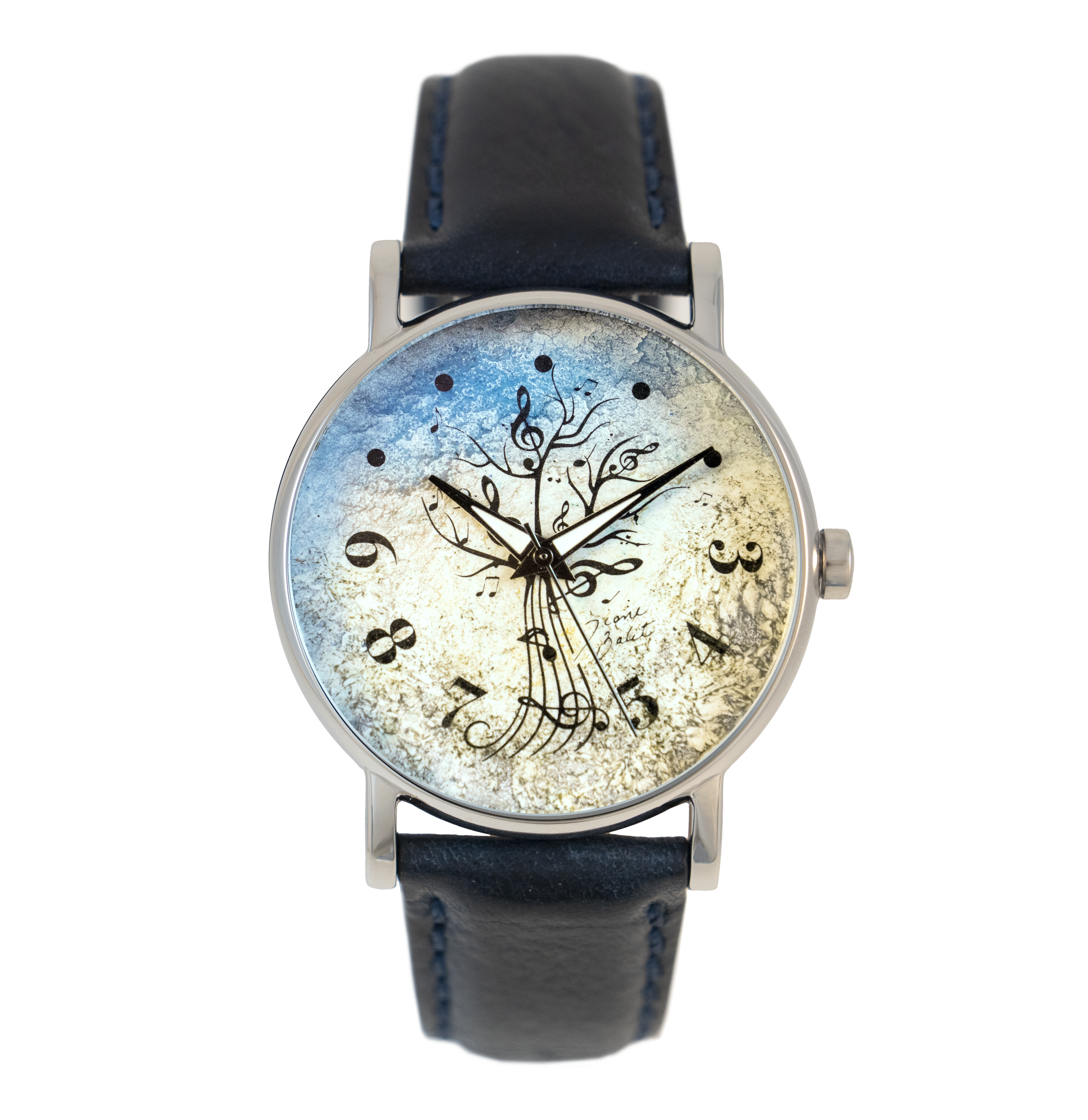 Montre homme acier inoxydable bracelet cuir |  ARBRE MUSIQUE