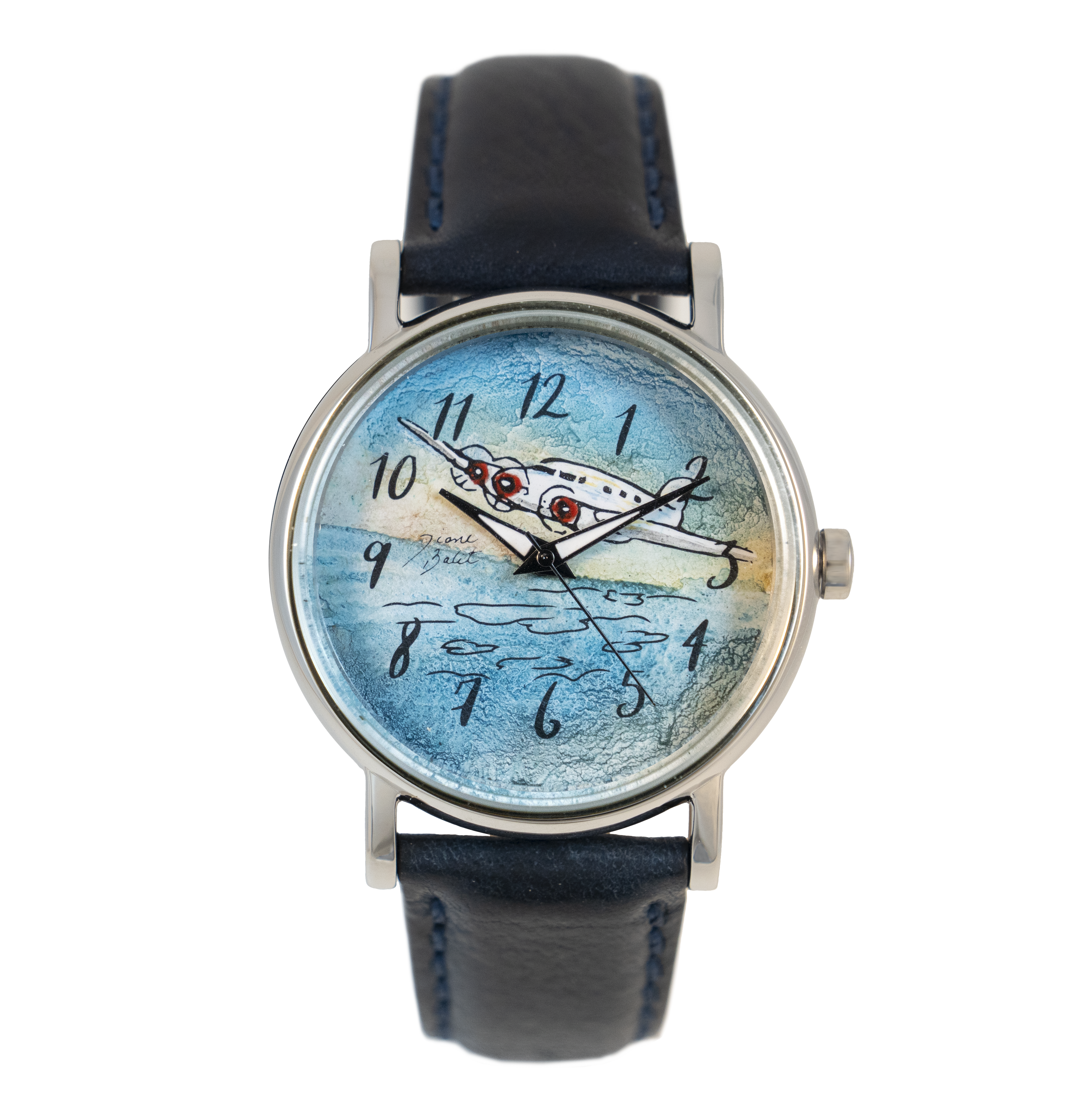 Montre homme acier inoxydable et bracelet  cuir | AVION