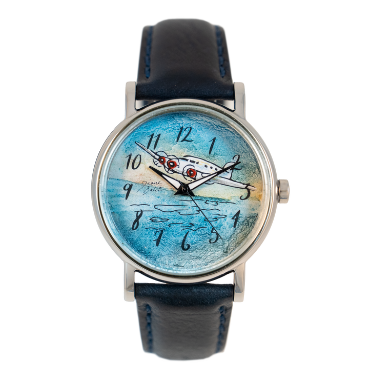 Montre homme acier inoxydable et bracelet  cuir | AVION