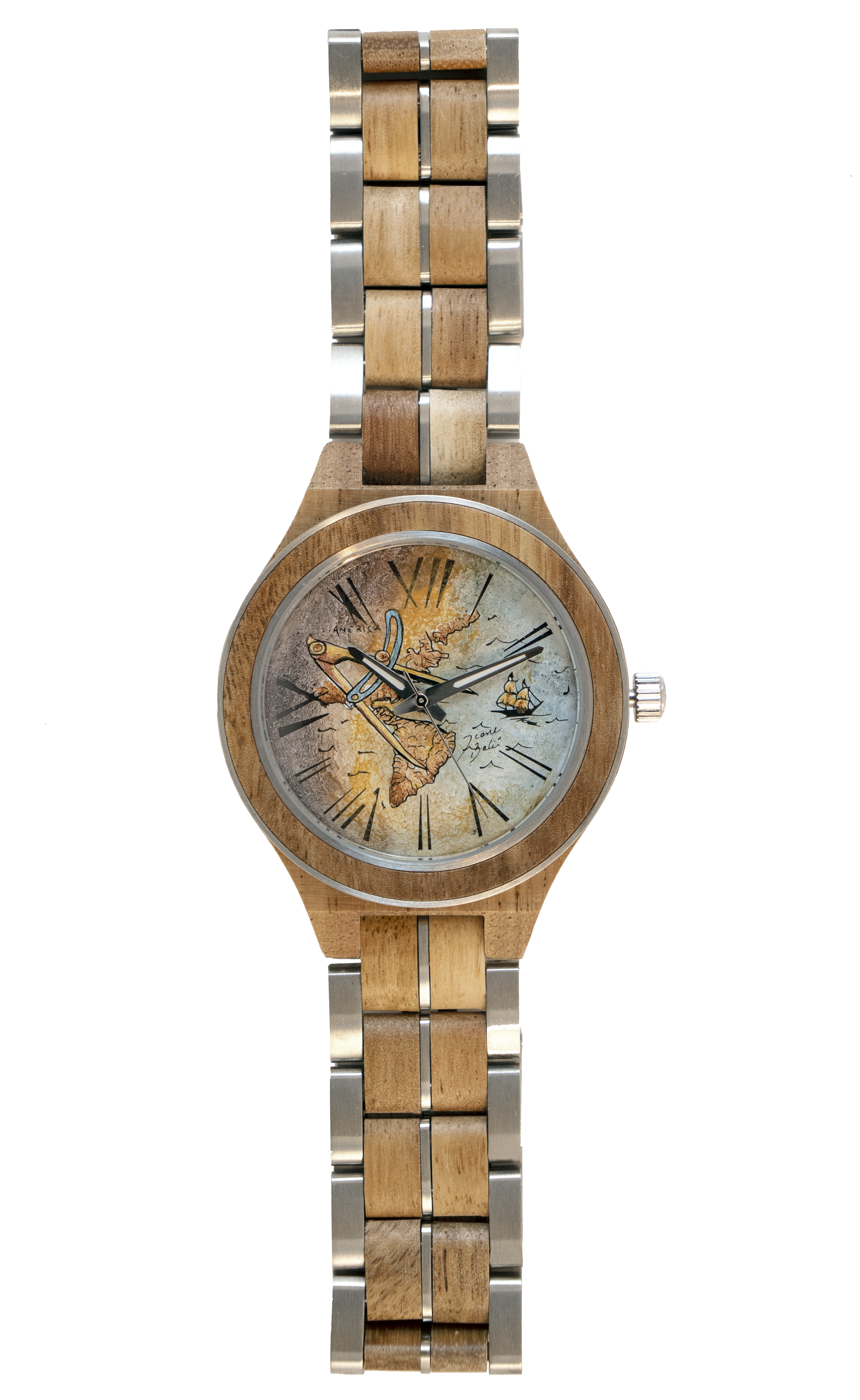 Montre pour homme en bois exotique | COMPAS ET MAPPEMONDE